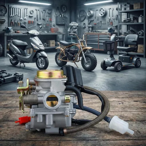 Miniatura 6 de Carburador de 50CC con colector de admisión de piezas de filtro de aire para motor de carburador de 49cc 50cc GY6 de 4 tiempos de alto rendimiento
