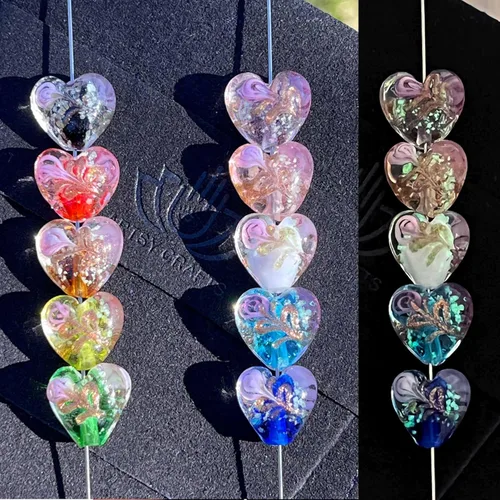 Miniatura 14 de Artsy Crafts - 60 cuentas surtidas de luciérnaga que brillan en la oscuridad de 0.472 in (0.472 in), cuentas de vidrio luminosas para hacer joyas