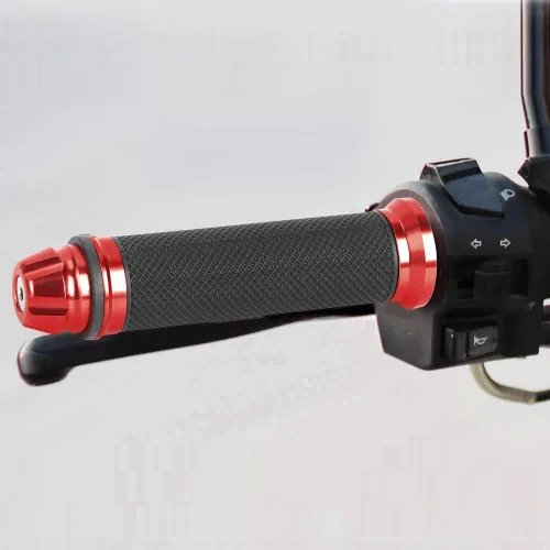Miniatura 6 de Manillar de motocicleta, manillar de goma de aluminio para motocicleta, compatible con mango de bicicleta de 7/8 (rojo)