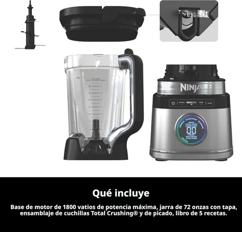 Miniatura 12 de Ninja TB201 Detect Power Blender Pro, tecnología BlendSense, para batidos, batidos y más, 1800 vatios de pico, 72 onzas, jarra, licuadora, negro