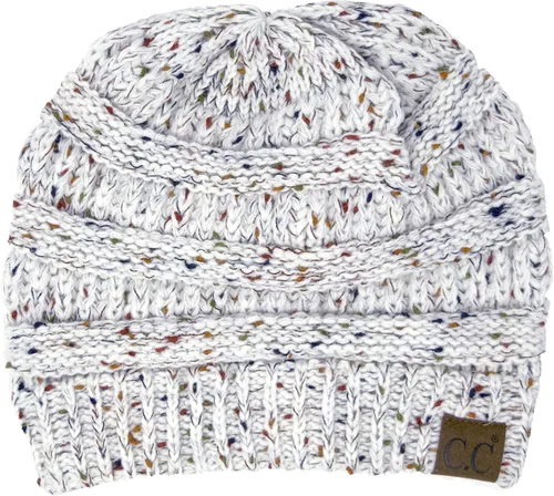Miniatura 2 de Funky Junque Gorros de mujer con confeti de punto trenzado de ganchillo Skullies Tobogan grueso suave cálido invierno sombrero de moda