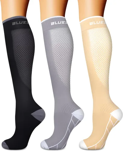 Miniatura 76 de Calcetines de compresión para mujeres y hombres (3 pares) – El mejor apoyo para enfermeras, correr, senderismo, recuperación y calcetines de vuelo
