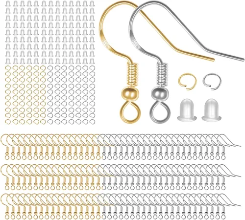 Ganchos para aretes de plata de ley 925, kit de 750 piezas de ganchos para aretes; 250 piezas/125 pares de ganchos hipoalergénicos para aretes en