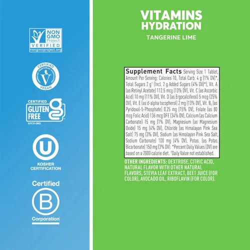 Miniatura 5 de Nuun Vitaminas Comprimidos de Electrolitos con Vitamina D, C, E, A y B6, Ácido Fólico, Magnesio y 4 Otros Electrolitos Esenciales, Sin Gluten