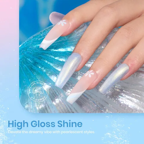 Miniatura 4 de Beetles - Esmalte de uñas de gel de perlas – 6 colores blanco, sirena, rosa, azul, efecto de hilo, juego de esmalte de gel para remover, arte