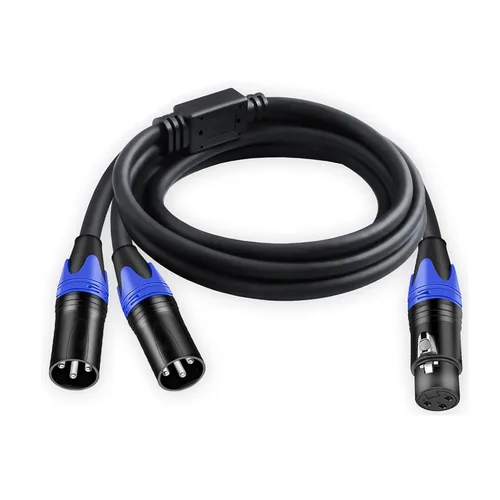 Miniatura 11 de Cable divisor XLR, cable de conexión en Y de 1 hembra a 2 machos, cable divisor de micrófono equilibrado, adaptador de audio (11.8 pulgadas)