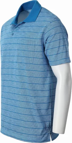 Miniatura 3 de Gioberti Polo de manga corta para hombre, ajuste regular, teñido de hilo a rayas, con bolsillo
