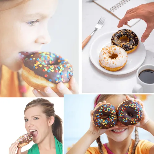 Miniatura 6 de Mini máquina para hacer donas, máquina de donas de 1200 W, puede hacer 7 donas, calefacción de doble cara, sartén antiadherente, adecuada