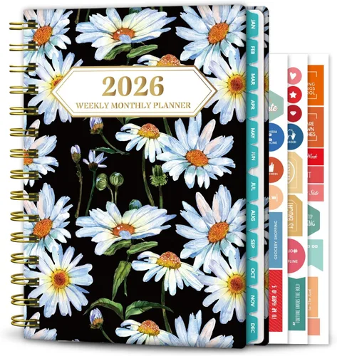 Ymumuda Planificador 2026, planificador diario semanal y mensual, enero de 2026 a diciembre de 2026, 8.4" x 6.3" pulgadas, libro planificador