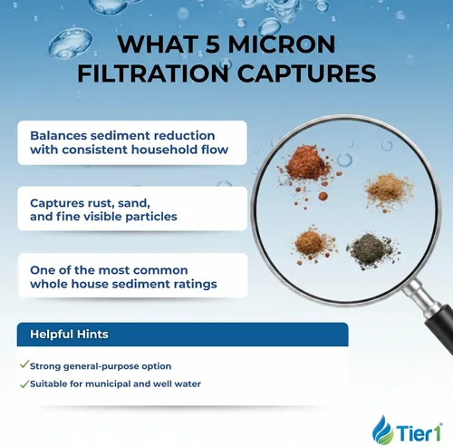 Miniatura 5 de Tier1 Filtro de agua de 5 micras de 10 x 2.5 pulgadas Cartucho de bloque de carbón activado granular para toda la casa Reemplazo para Aqua-Pure