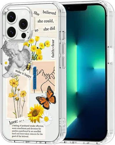 MOSNOVO - Funda compatible solo con iPhone 13 Pro Max de 6.7 pulgadas, diseño de collage vintage, para niñas, mujeres y hombres, hecha de