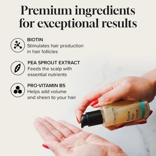 Miniatura 3 de Suero para el crecimiento del cabello Biotin, fórmula tópica avanzada para ayudar a crecer un cabello saludable y fuerte, adecuado para hombres