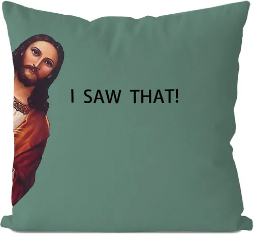 Miniatura 11 de IWXYI Funda de almohada divertida - Vi esa funda de almohada 18x18, funda de almohada decorativa con frases divertidas para decoración del hogar