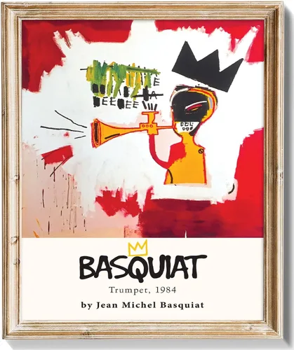 RETRART Basquiat - Arte de pared de 8 x 10 pulgadas, impresión en lienzo de grafiti, póster de arte callejero para decoración de dormitorio y