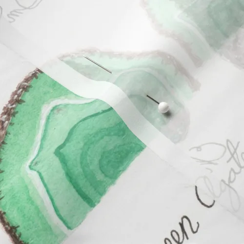 Miniatura 5 de Spoonflower Tela: cristales de piedra mineral de acuarela, piedras preciosas de la edad impresas en tela de gasa, cuarto de gordo, costura de moda