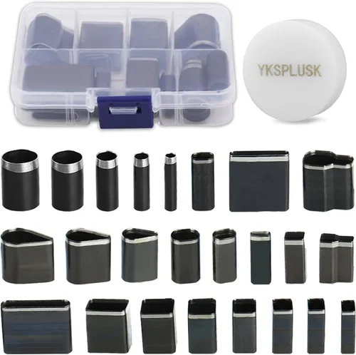 Juego de 25 piezas de herramientas de perforación de cuero, múltiples formas para cinturones, kit de troqueles de corte de cuero para manualidades