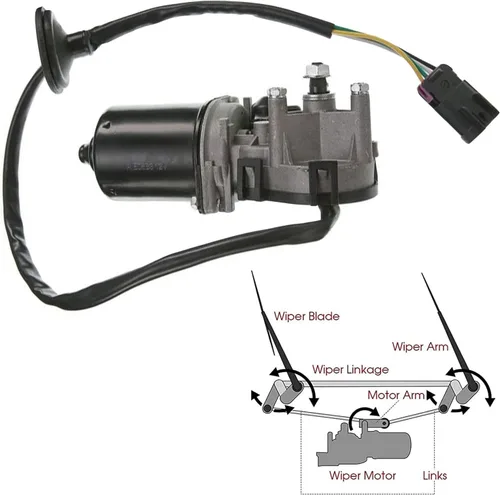 Miniatura 4 de Motor del limpiaparabrisas delantero compatible con Chevy Colorado 2004-2012, GMC Canyon 2004-2012, Isuzu i-280 i-350 2007-2008, i-290 i-370