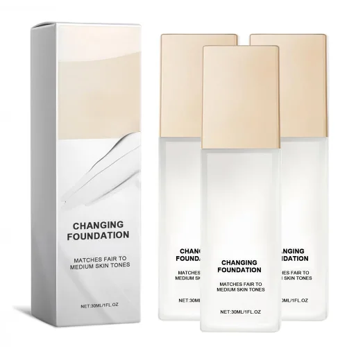 Base de maquillaje que cambia de color para piel madura, crema de cubierta correctora, base líquida ligera, tono adecuado para todo tipo de piel (3