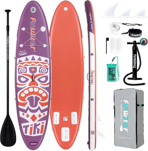 Miniatura 12 de FunWater 8'/10'/10'6"/11'6" Inflatable Stand Up Paddle Board with Premium SUP Paddleboard Accessories, Wide Stable Anti-Slip EVA Deck,Paddle Boards