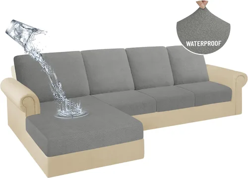 Miniatura 65 de HDCAXKJ Fundas de Cojines para Sofá Seccional 100% Impermeables, 3 Piezas, Forma de L, Funda Seccional Elástica para Chaise, Juego de Fundas