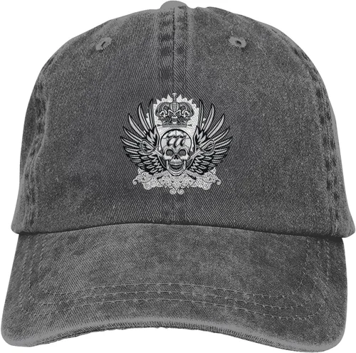 Miniatura 9 de Cowboy Hat Trendy Hats for Man and Women Djustable Four Season Outdoor Baseball Cap of Hell Skull with Angel Deep Heather