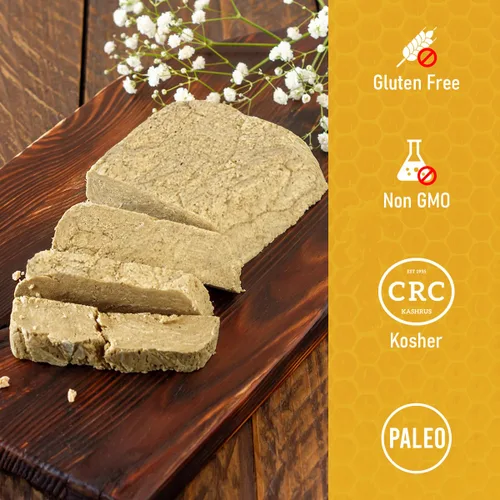 Miniatura 5 de OhGoodness! Halva de miel orgánica, paquete de 3, solo dos ingredientes simples, aperitivo y postre para derretir en la boca, golosina endulzada