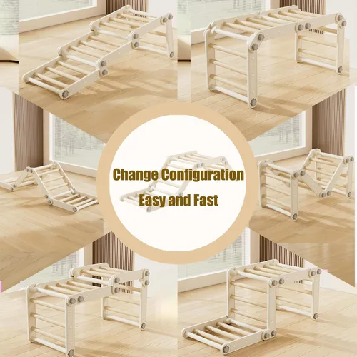 Miniatura 3 de Juguetes de escalada para niños, juego de triángulos Pikler, gimnasio Montessori de plástico para interiores, gimnasio de escalada plegable