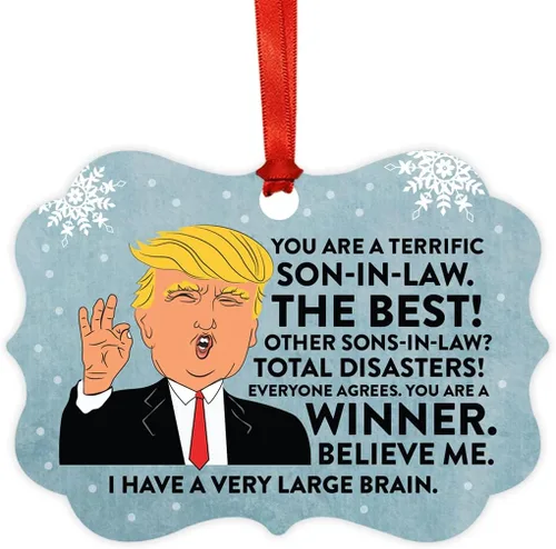 Miniatura 19 de Andaz Press Divertido presidente Donald Trump Fancy Frame Recuerdo Adorno de Navidad Regalo de mordaza, Perra fantástica, 1 paquete, ideas de regalo