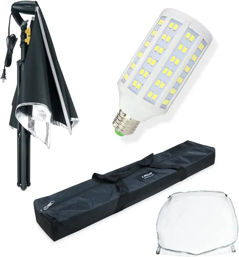 Miniatura 7 de LINCO Kit de iluminación LED Softbox de fotografía de 20 x 28 pulgadas, equipo de luz de estudio de fotografía profesional con bombilla LED de maíz
