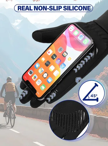 Miniatura 5 de Guantes de invierno para hombre y mujer, guantes térmicos resistentes al viento, para pantalla táctil, unisex, cálidos, antideslizantes, forrados
