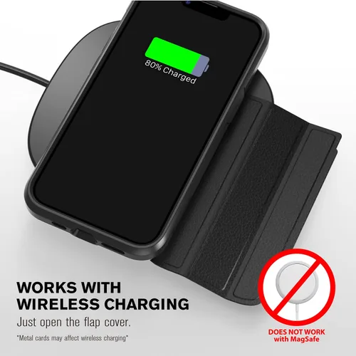 Miniatura 9 de VENA Funda tipo cartera compatible con Apple iPhone 13 Pro Max (6.7 pulgadas), vCommute (protección contra caídas de grado militar) Funda de piel
