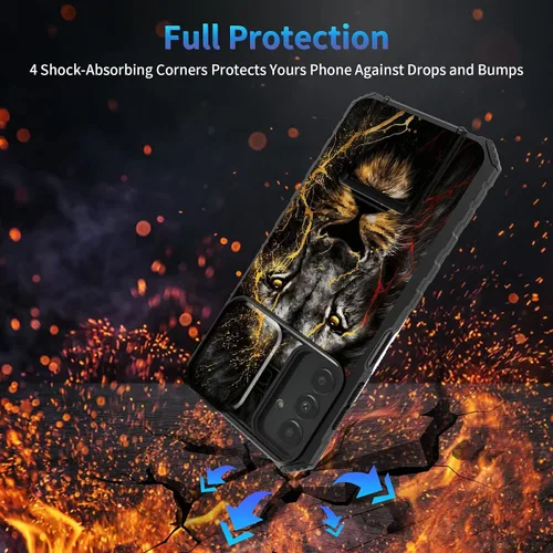 Miniatura 216 de Funda para Samsung Galaxy S22 Ultra 5G, Galaxy S22 Ultra con cubierta de cámara deslizante, funda resistente de doble capa con función atril Black
