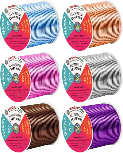Miniatura 110 de Mandala Crafts - Alambre de aluminio anodizado de 8 calibre para hacer joyas - 9.75 m de alambre flexible negro colorido - Flexible para bonsái