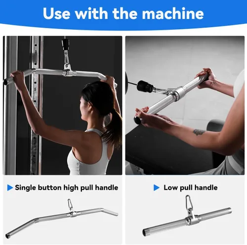 Miniatura 5 de Accesorio para máquina de cable, barra de tracción LAT, barra recta de tríceps de aluminio ligera, barra V, accesorios de tracción LAT, accesorios
