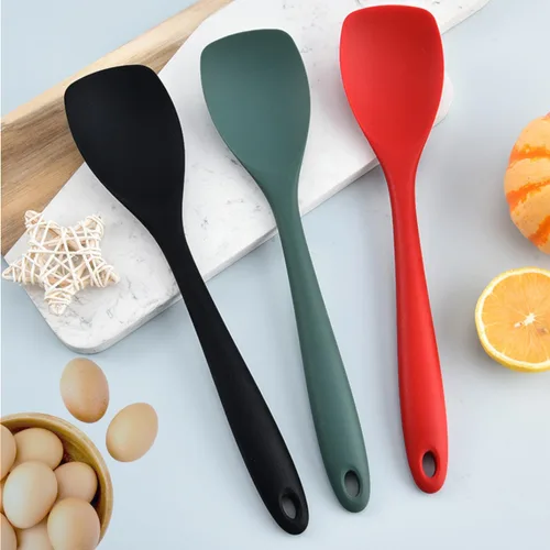 Miniatura 4 de Juego de cucharas de silicona mejoradas, cucharas de goma resistentes al calor, raspadores flexibles antiadherentes sin costuras para hornear, 3