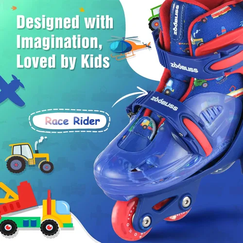 Miniatura 2 de Patines de Ruedas para Niños Principiantes - ZOOBLISS Patines de Ruedas para Niños Pequeños para Niños y Niñas de 3 a 7 Años con Ruedas que se azul