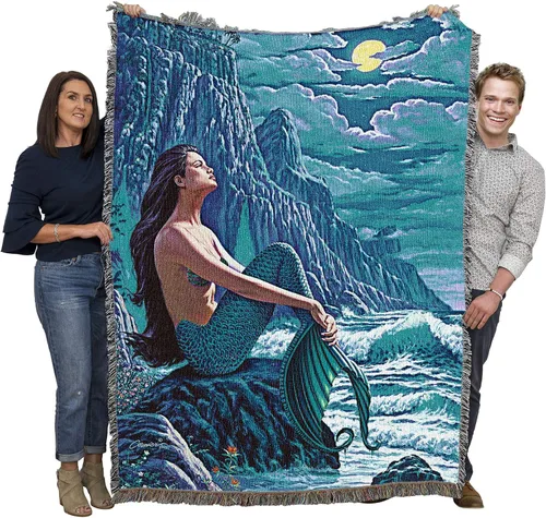 Miniatura 10 de Pure Country Weavers Brigid Ashwood - Manta de sirena con diseño de ruinas antiguas, manta tejida de algodón, hecha en los Estados Unidos