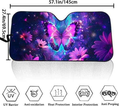 Miniatura 5 de Clohomin - Parasol para parabrisas de coche, bloquea los rayos UV, protector de visera, parasol para mantener tu vehículo fresco, ajuste universal