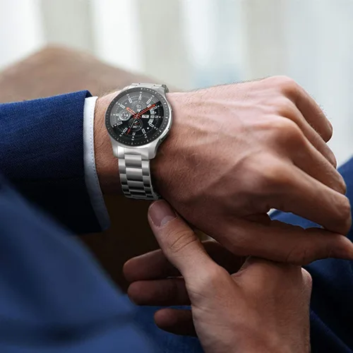 Miniatura 7 de BaiHui - Correa de metal compatible con Galaxy Watch de 1.81 pulgadas, Gear S3 Classic/Frontier, sin huecos, de liberación rápida, de acero
