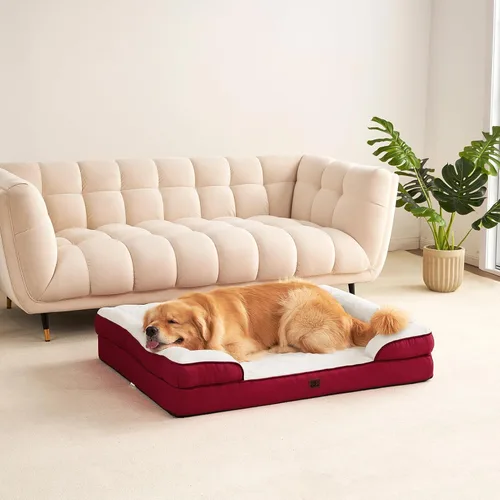Miniatura 160 de EHEYCIGA – Cama ortopédica impermeable para perros pequeños, de espuma viscoelástica tipo caja de huevos, con bordes elevados y base antideslizante