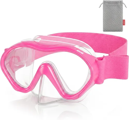 Miniatura 11 de Aegend Gafas de natación para niños con cubierta de nariz para niños de 3 a 15 años, correa de tela tejida, antivaho sin fugas