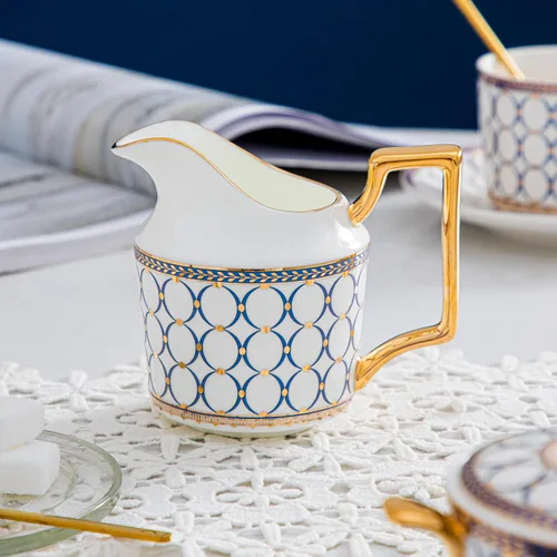 Miniatura 3 de Juego de 15 piezas de servicio de té de porcelana para 4, juegos de té y café de porcelana de hueso, juego de tazas de té con tetera, azucarera