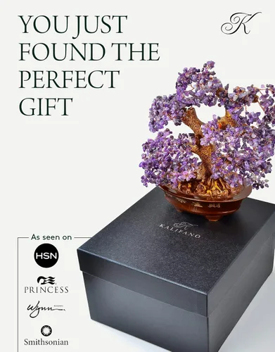 Miniatura 5 de KALIFANO Premium árbol de piedras preciosas – Bonsai Feng Shui Money Tree con propiedades curativas Amatista
