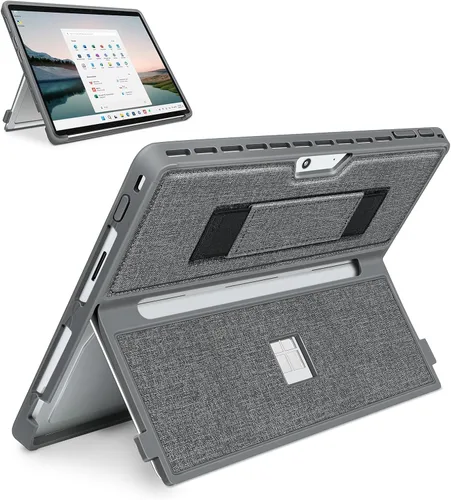 Miniatura 22 de Funda para Microsoft Surface Pro 11/10/9/8 de 13 pulgadas, con cubierta de soporte, correa de mano, funda resistente todo en uno compatible con Negro