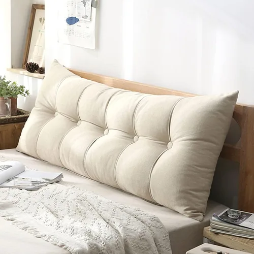 Miniatura 12 de Almohada rectangular grande para cabecero, almohada de apoyo largo para lectura, cojín lumbar perfecto para cama de día y litera, almohada