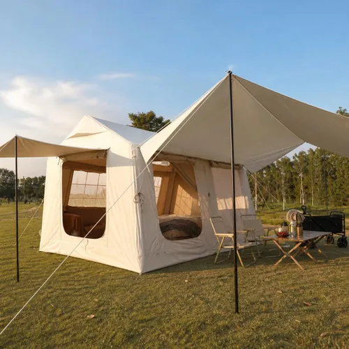Miniatura 10 de YOLENY Inflatable Camping Tent, 8-10 Person Large Family Glamping Tent with Pump, Easy Setup Blow Up Tent with Stove Jack, Mesh Windows & Extended