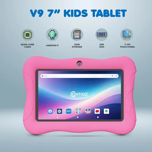 Miniatura 2 de Contixo Paquete de Tabletas para Niños de 7 Pulgadas - Tabletas Android y Auriculares con Cable para Niños, con más de 50 Libros de Cuentos