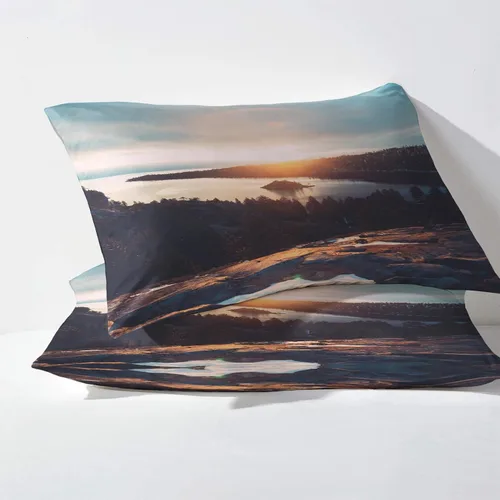 Miniatura 3 de Sunrise Sheets tamaño individual, sábanas de cama de paisaje natural, sábanas y fundas de almohada estampadas de 3 piezas, sábana bajera ajustable