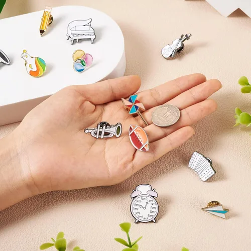 Miniatura 162 de Pandahall - Broches esmaltados de aleación con varios temas, broche de solapa, juego de pines esmaltados