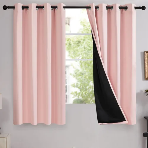 Miniatura 53 de Deconovo Cortinas 100% opacas, cortinas de ventana con aislamiento térmico, paneles reductores de ruido, cortinas de forro negro, con ojales